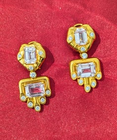 Kunzite and Diamond Earrings