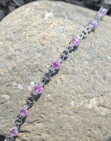Pink Sapphire and Diamond Bracelet