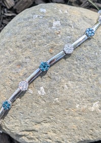 Blue and White Diamond Bracelet