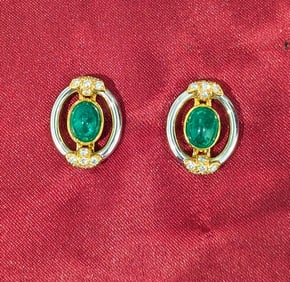 Emerald and Diamond Earrings