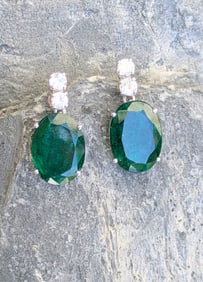 Emerald and Diamond Earrings