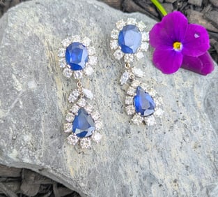 Sapphire and Diamond Earrings