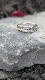 Simon G Sapphire and Diamond Ring