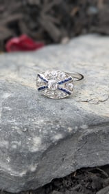 Art Deco Diamond and Sapphire Ring