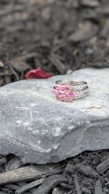 Pink Sapphire and Diamond Ring