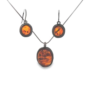 Amber Necklace and Earring Set