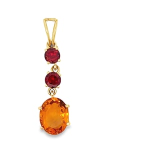 Citrine and Garnet Earring and Pendant Set