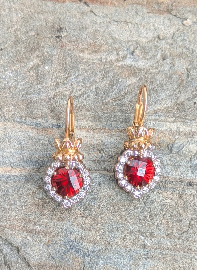 Alwand Vahan Diamond and Garnet Earrings (1 of 4)