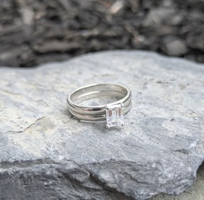 GIA Certified .73 Emerald Cut Diamond Ring