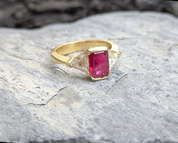 GIA Burma Ruby and Diamond Ring