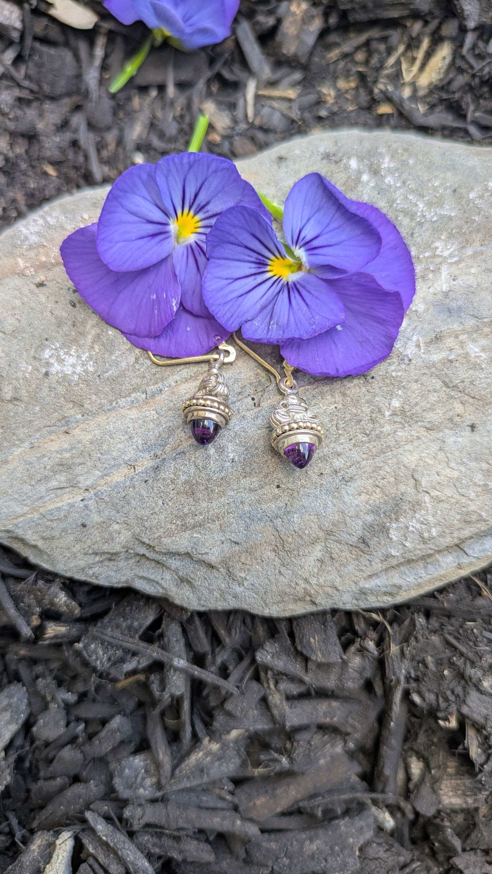 Lagos 18k and Sterling Silver Amethyst Earrings (1 of 5)