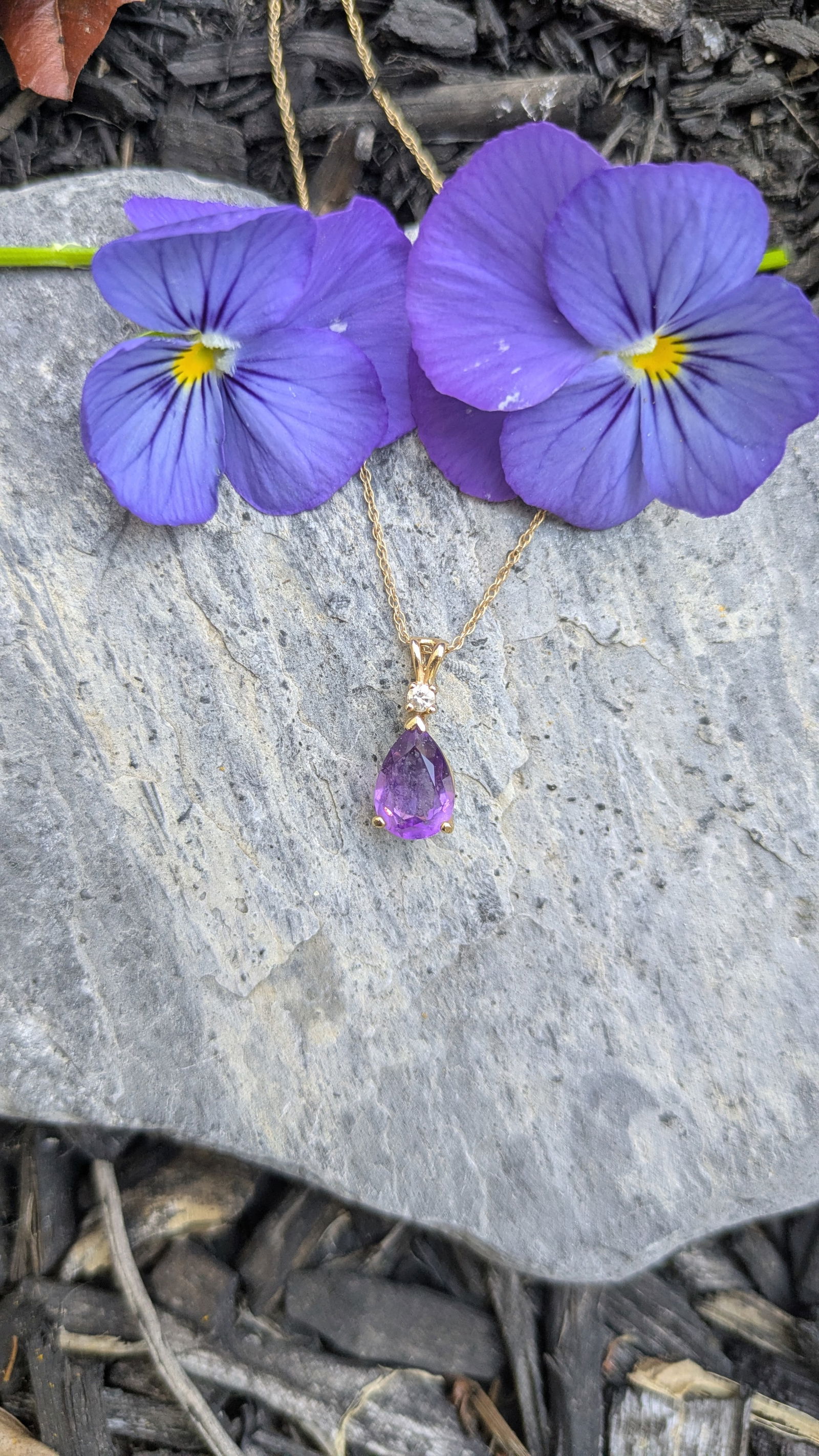 Amethyst and Diamond Pendant (1 of 3)