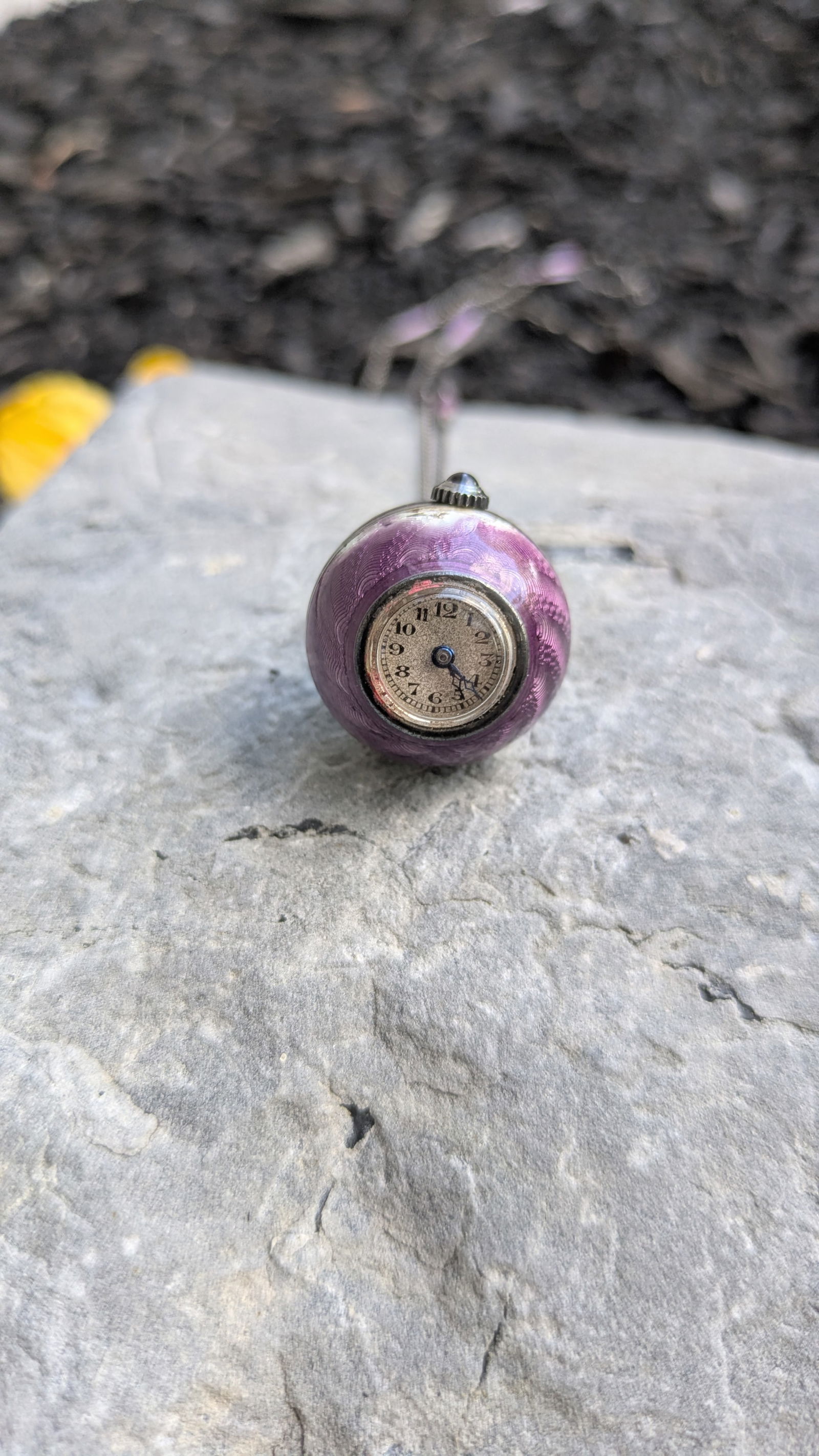 Antique Enamel Ball Pendant Watch (1 of 4)