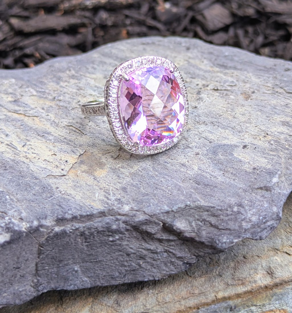 Kunzite and Diamond Ring (1 of 6)