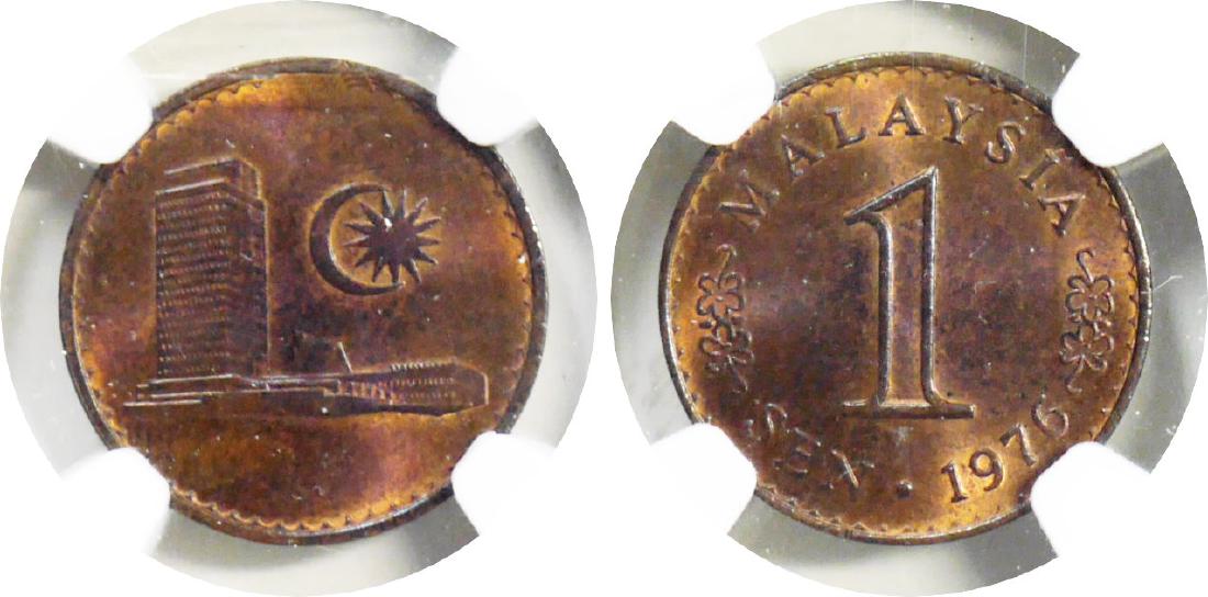 Malaysia, 1976, Bronze Sen. NGC MS 64 RB (1 of 1)