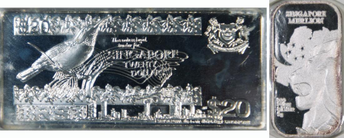 SG, 5gm Silver ingot and ND $20 Silver ingot. 2pcs (1 of 1)