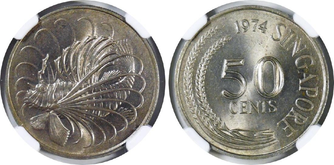 SG, 1974, C-N 50c, mint error. 2pcs (1 of 1)