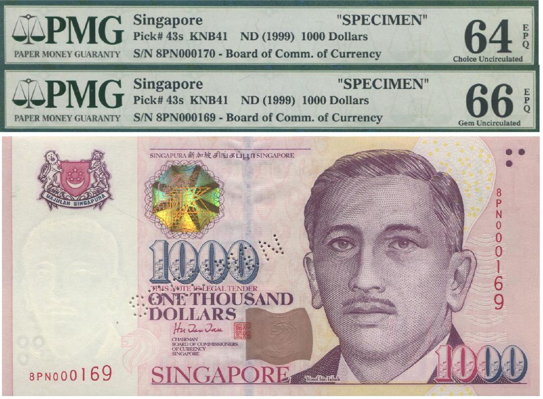 SG, Presidential, $1000, Specimen note, pair. PMG (1 of 1)