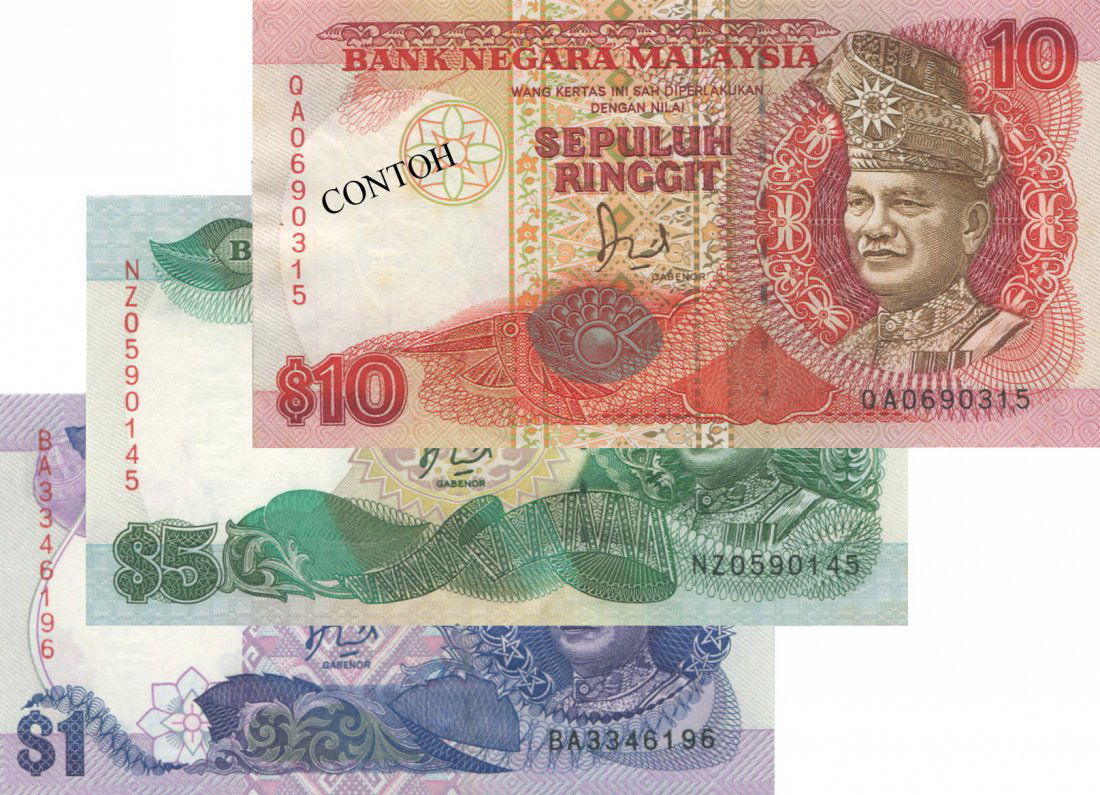 MY, 6th series, replacement note RM 1; RM 10. UNC.3pcs. (1 of 1)