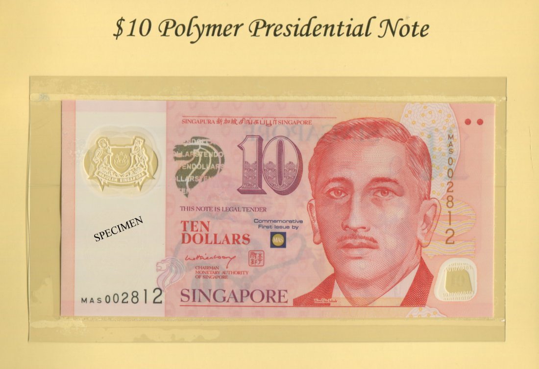 SG, Presidential, Polymer $10 note, ÒMASÓ, 5pcs UNC. (1 of 1)