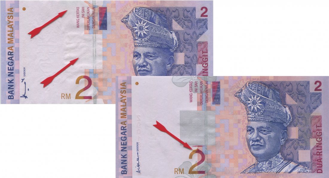 MY, 8th 9th series, RM 2 replace,error. UNC.2pc (1 of 1)