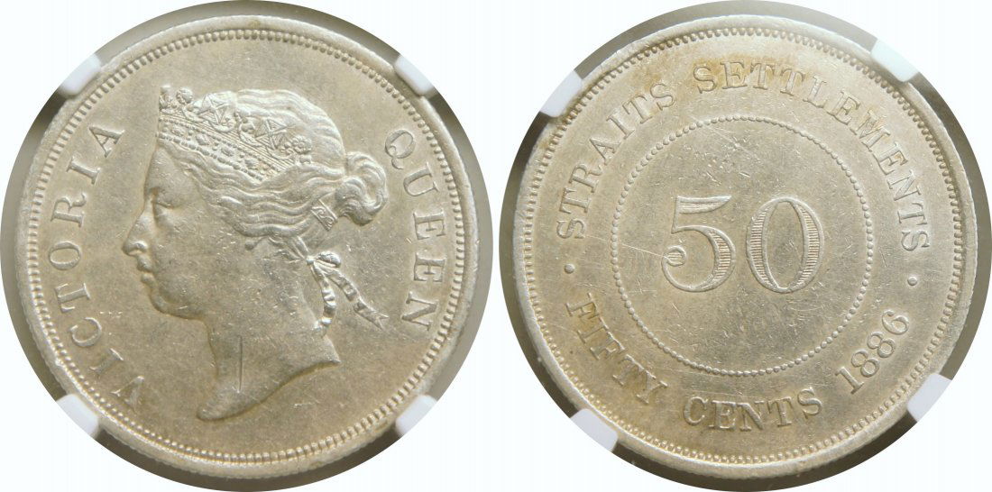 1886, Silver 50c. NGC AU Details, surface hairline (1 of 1)