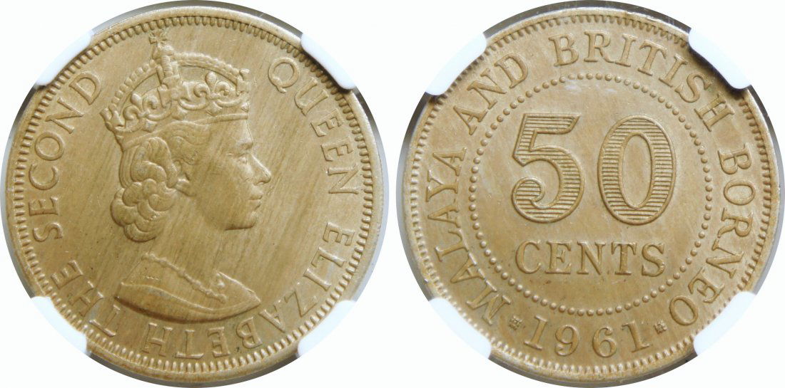Malaya & British Borneo, 1961, C-N 50c, w/o security (1 of 1)