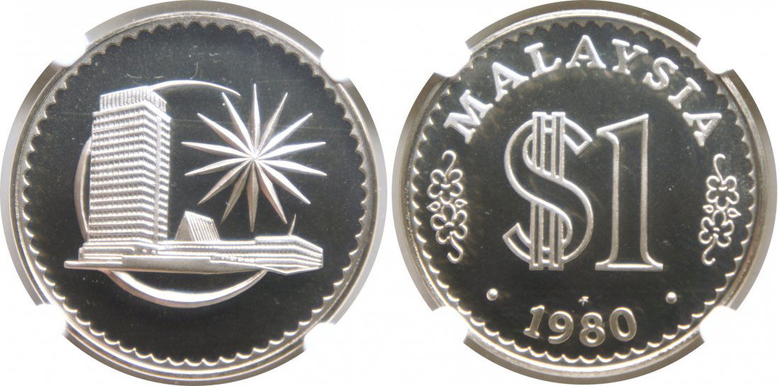 MY, 1980, RM 1 Proof. NGC PF 70 Ultra Cameo (1 of 1)