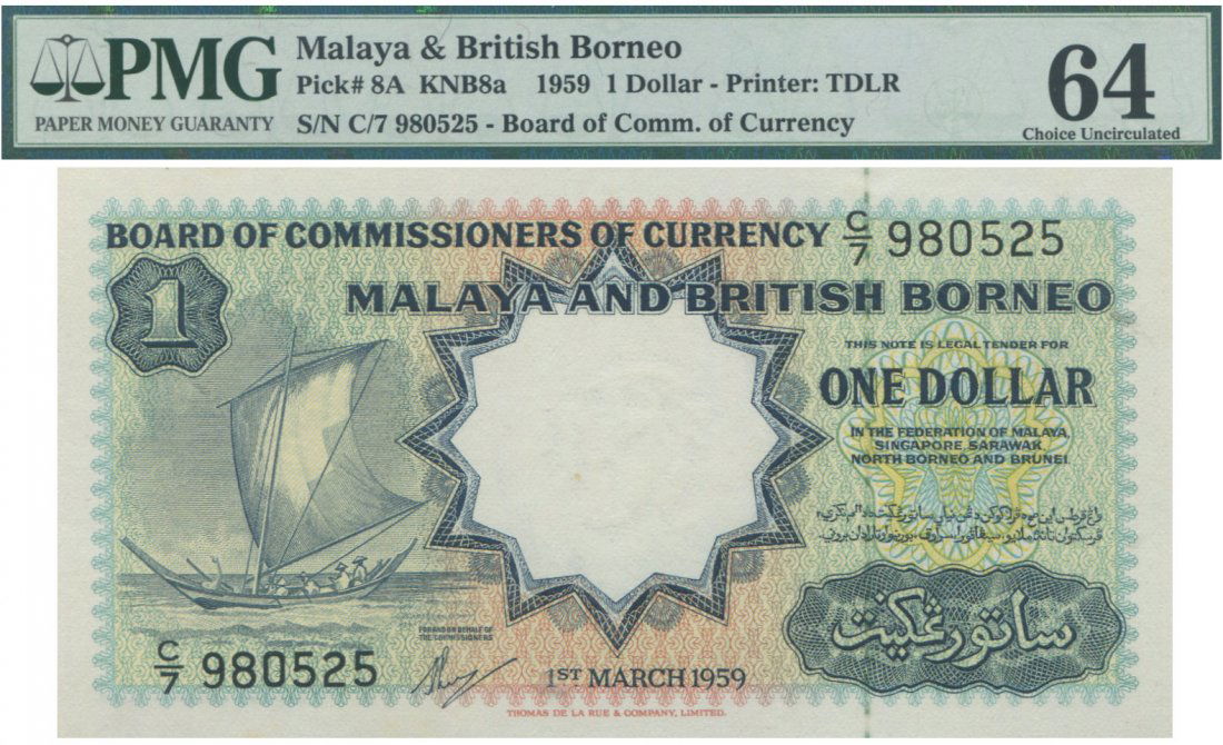 Malaya & British Borneo, 1959, $1. PMG UNC 64 (1 of 1)