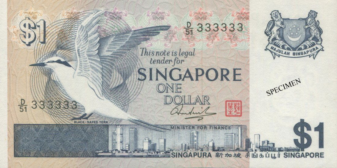 Bird, $1, solid €œ3€, HSS red seal. UNC (1 of 1)