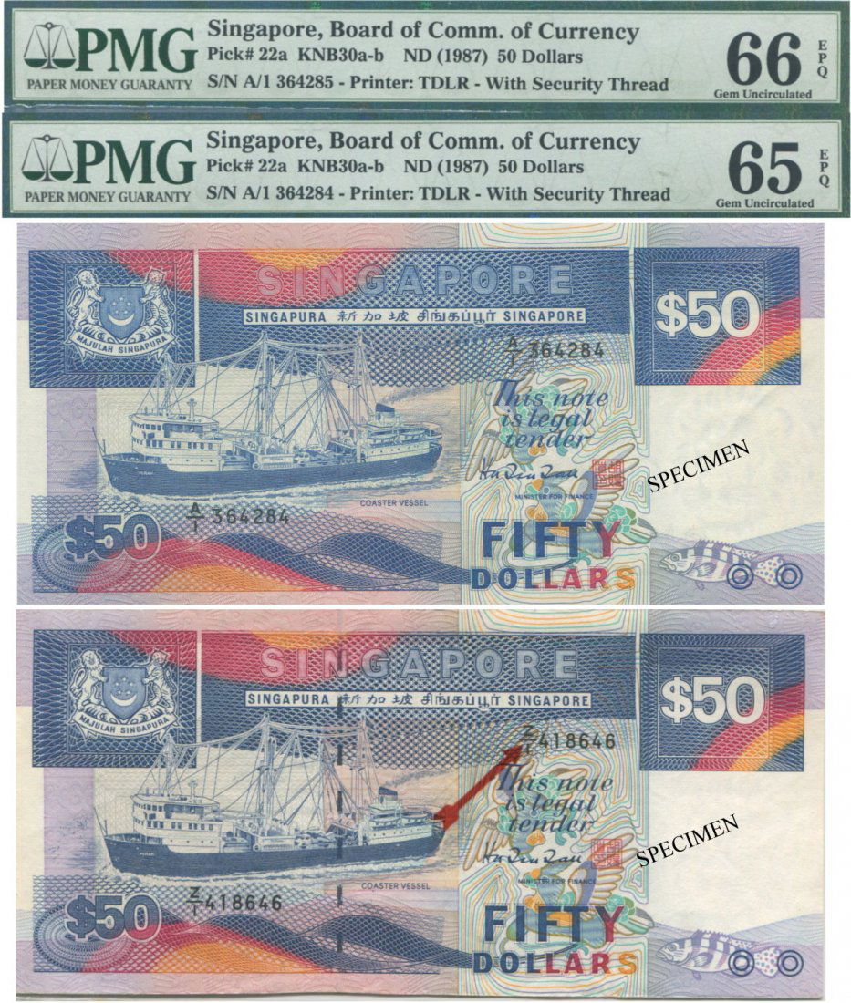 Ship, $50, A/1 364284-85, Z/1 418646, EF. 3pcs. (1 of 1)