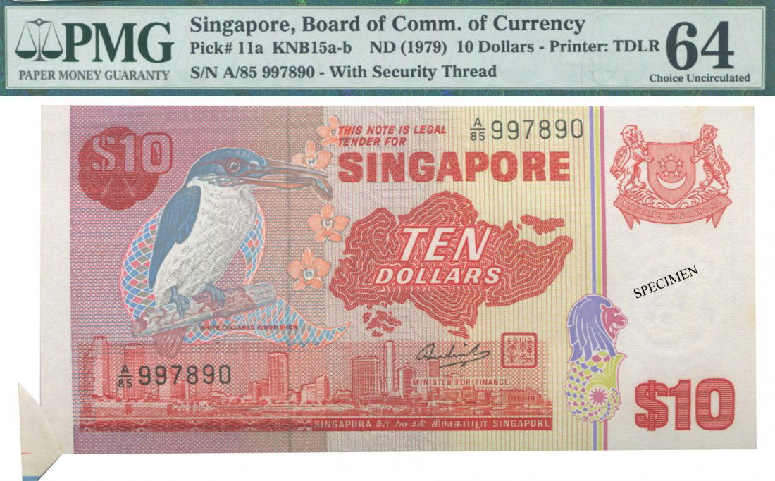 SG, Bird, $10, printing error, HSS red seal. PMG UNC 64 (1 of 1)