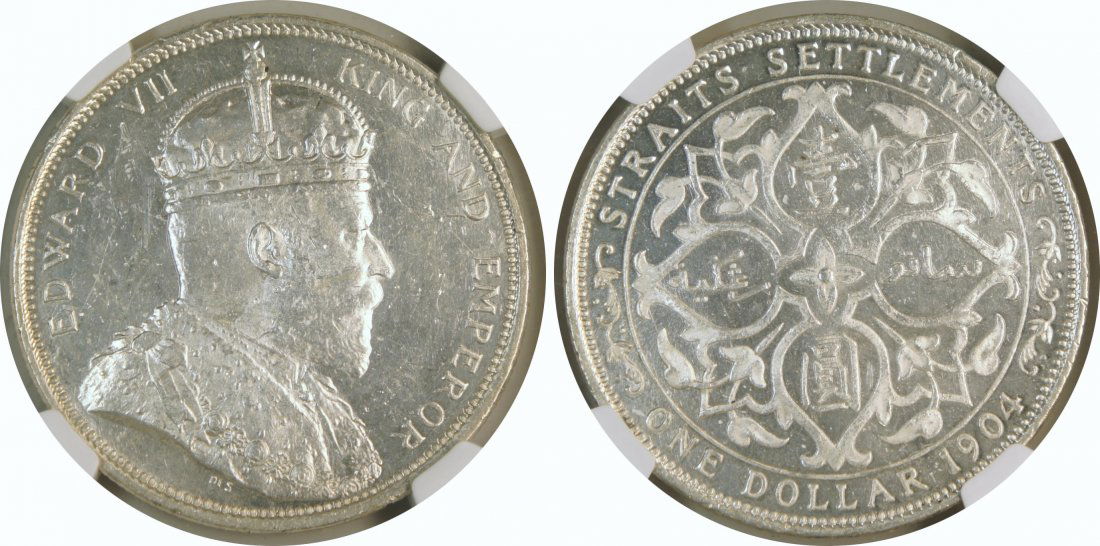 Straits Settlements, 1904B, Silver Dollar. NGC MS 63 (1 of 1)
