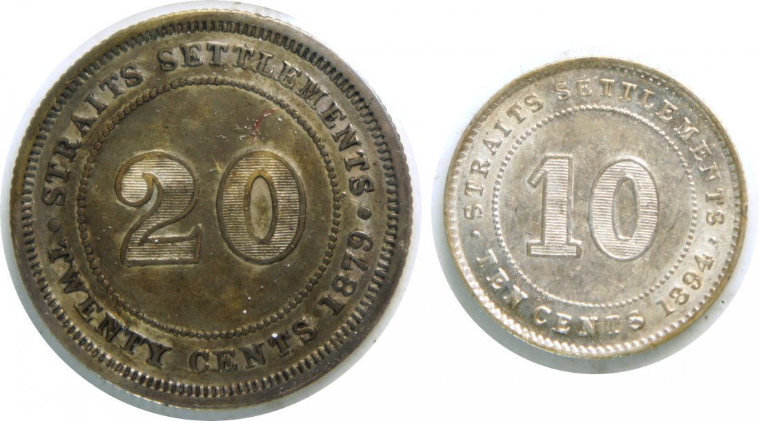 Straits Settlements, 1897H, Silver 20c and 1894, Silver (1 of 1)