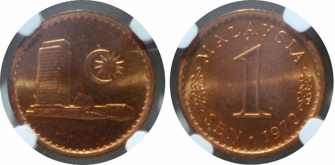 Malaysia, 1970, Copper Sen. NGC MS 65 RD (1 of 1)