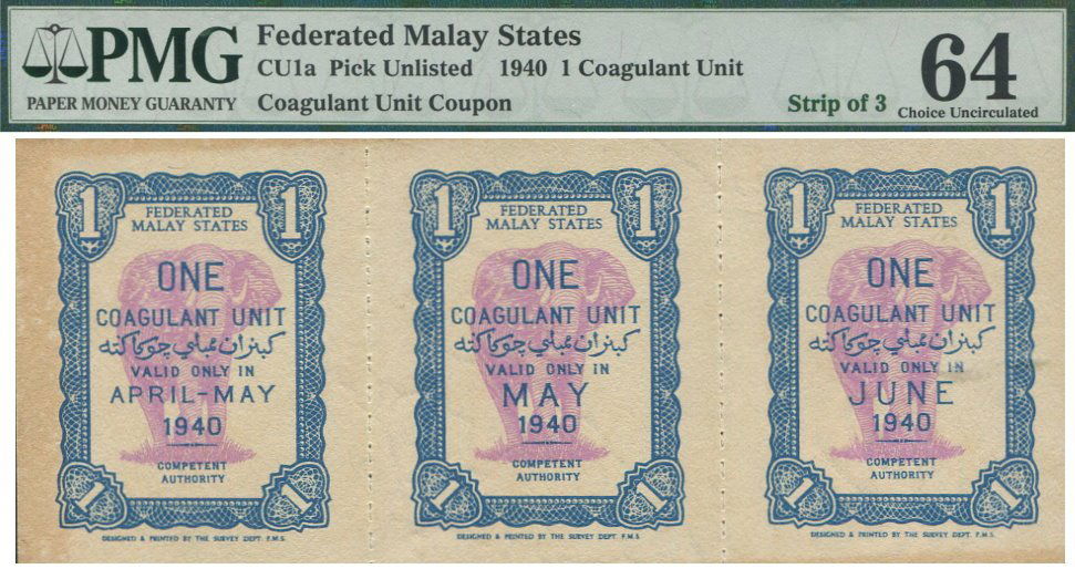 Federated Malay State, 1941,  1 Cougulant. PMG 64, (1 of 1)