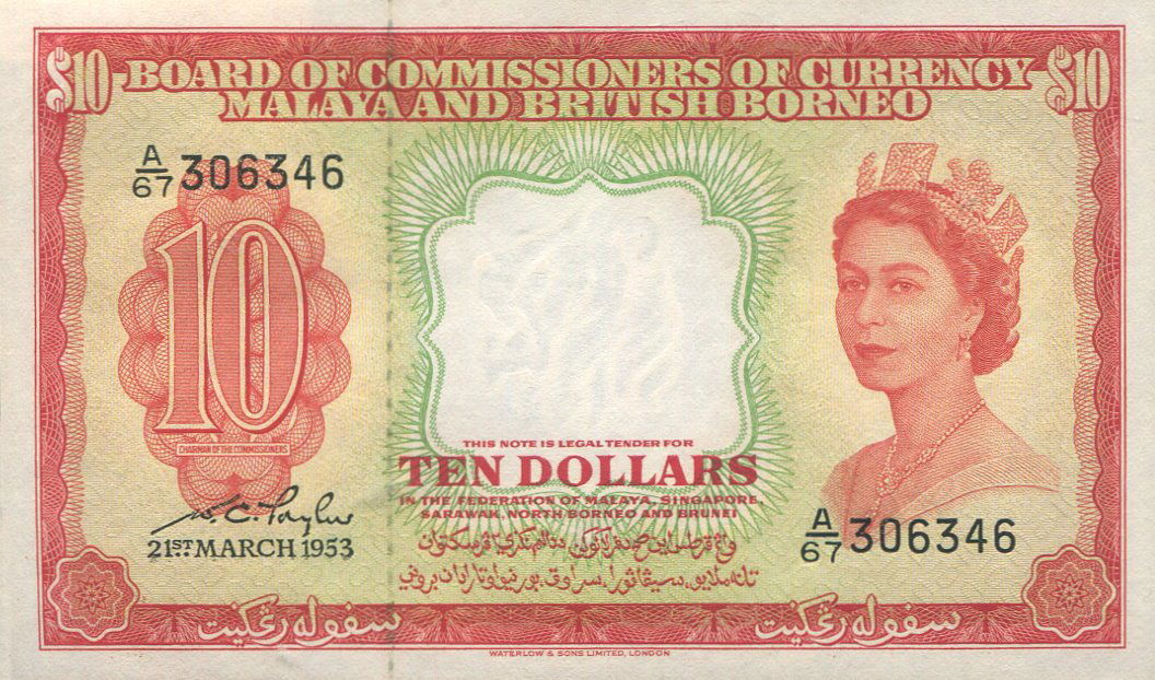 Malaya & British Borneo, 1953, $10. UNC (1 of 1)