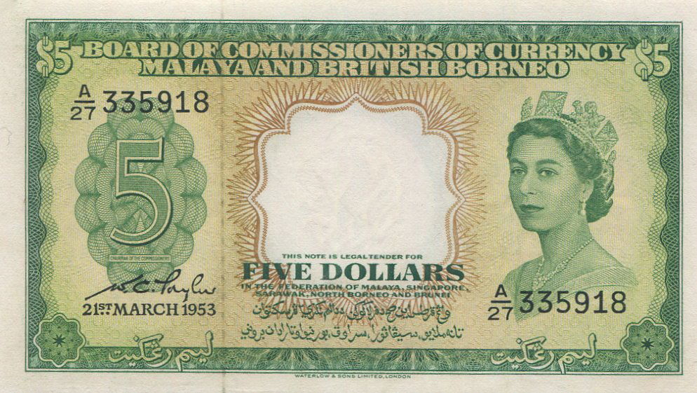 Malaya & British Borneo, 1953, $5. AU-UNC (1 of 1)