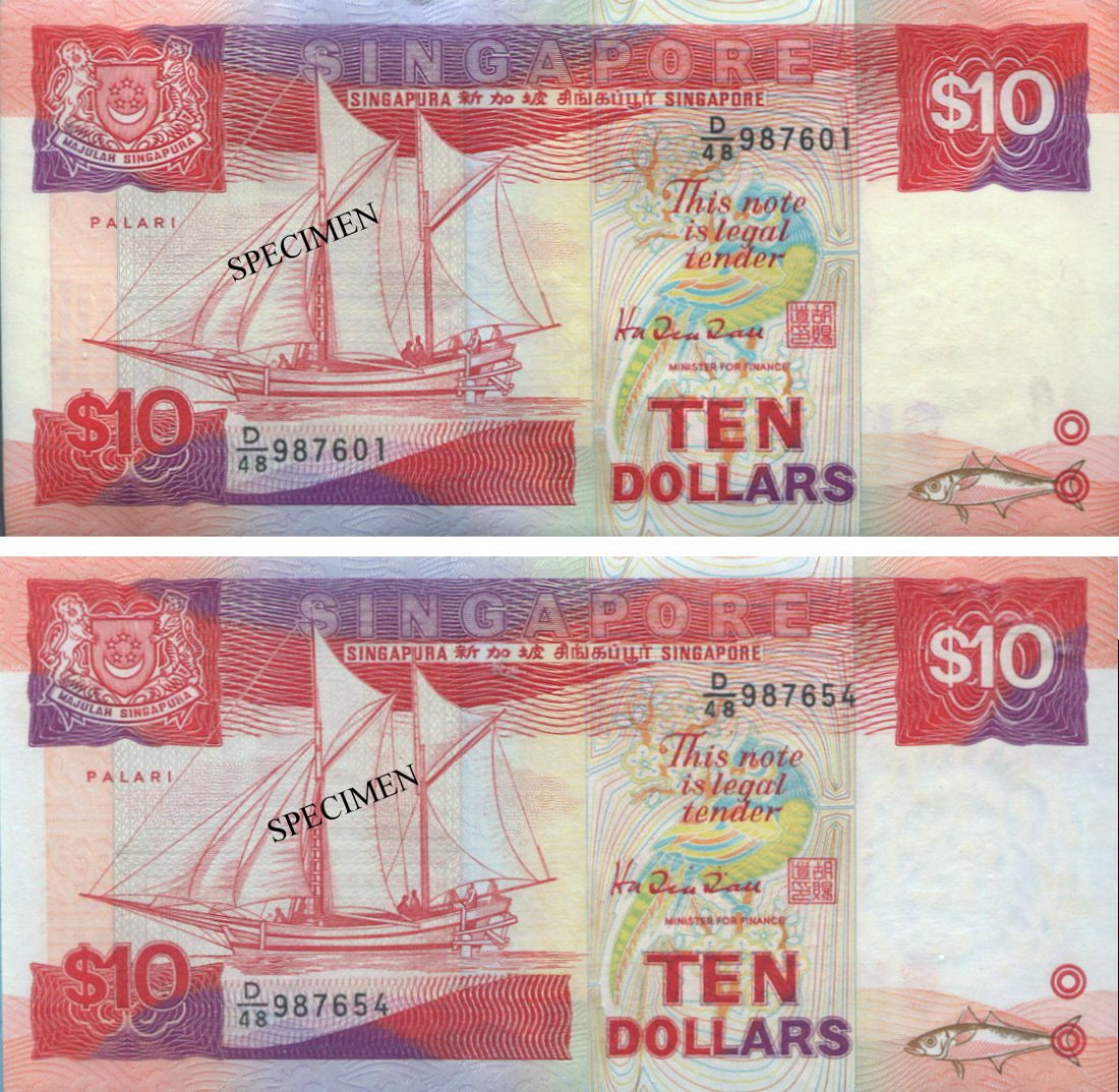 SG, Ship, $10, 100pcs running nos. UNC (1 of 1)