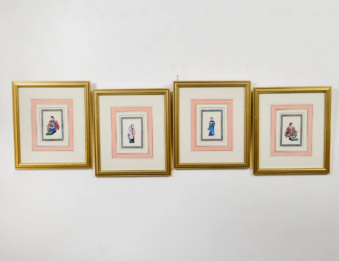 GROUP OF FOUR CHINESE EXPORT PAINTINGS ON PAPER (1 of 5)