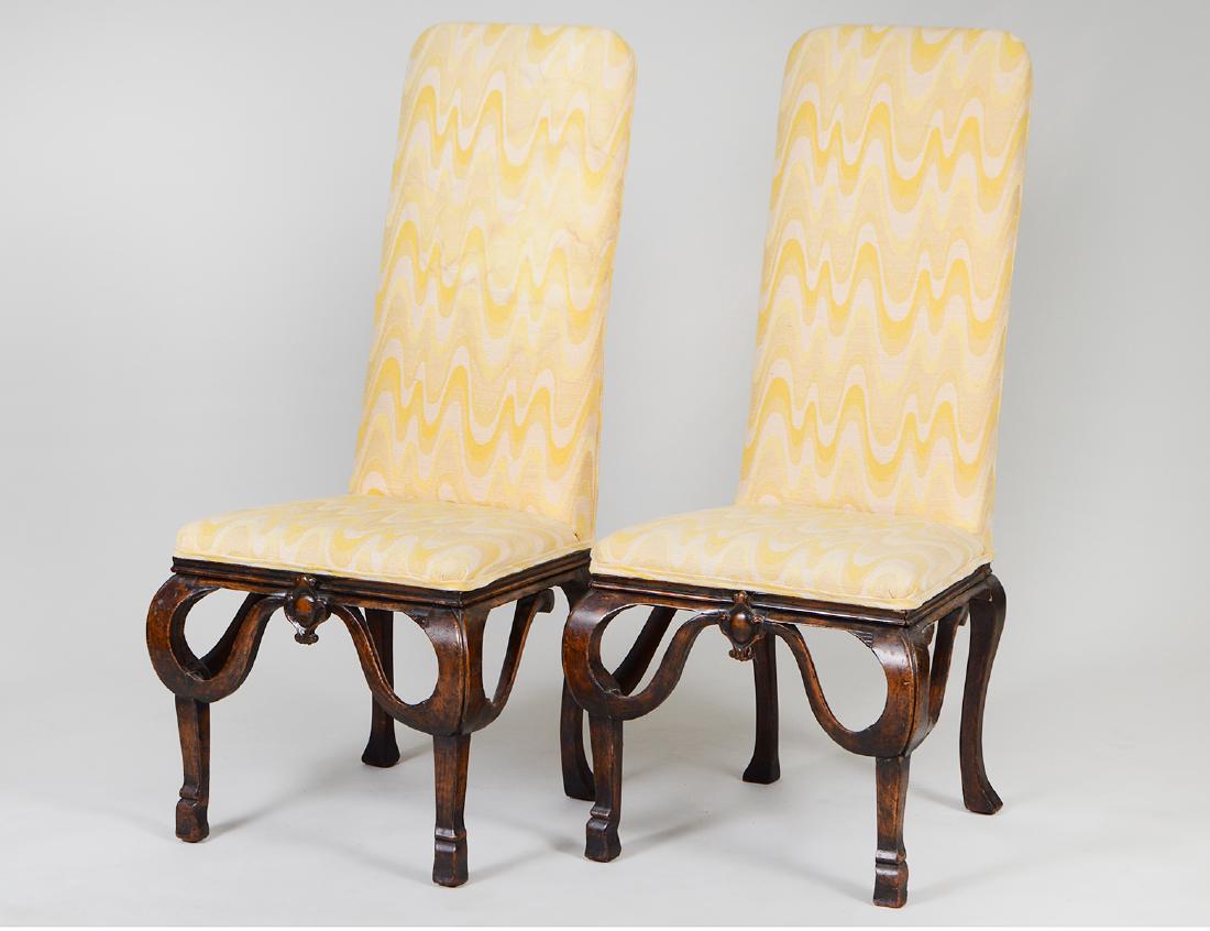 PAIR OF WILLIAM AND MARY STYLE WALNUT SIDE CHAIRS (1 of 3)