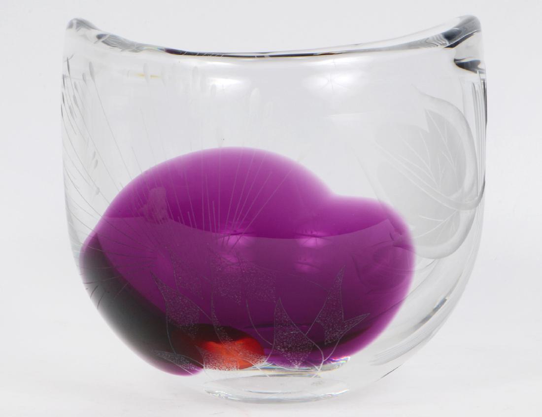 ORREFORS “TREE OF LIFE” GLASS BOWL (1 of 4)