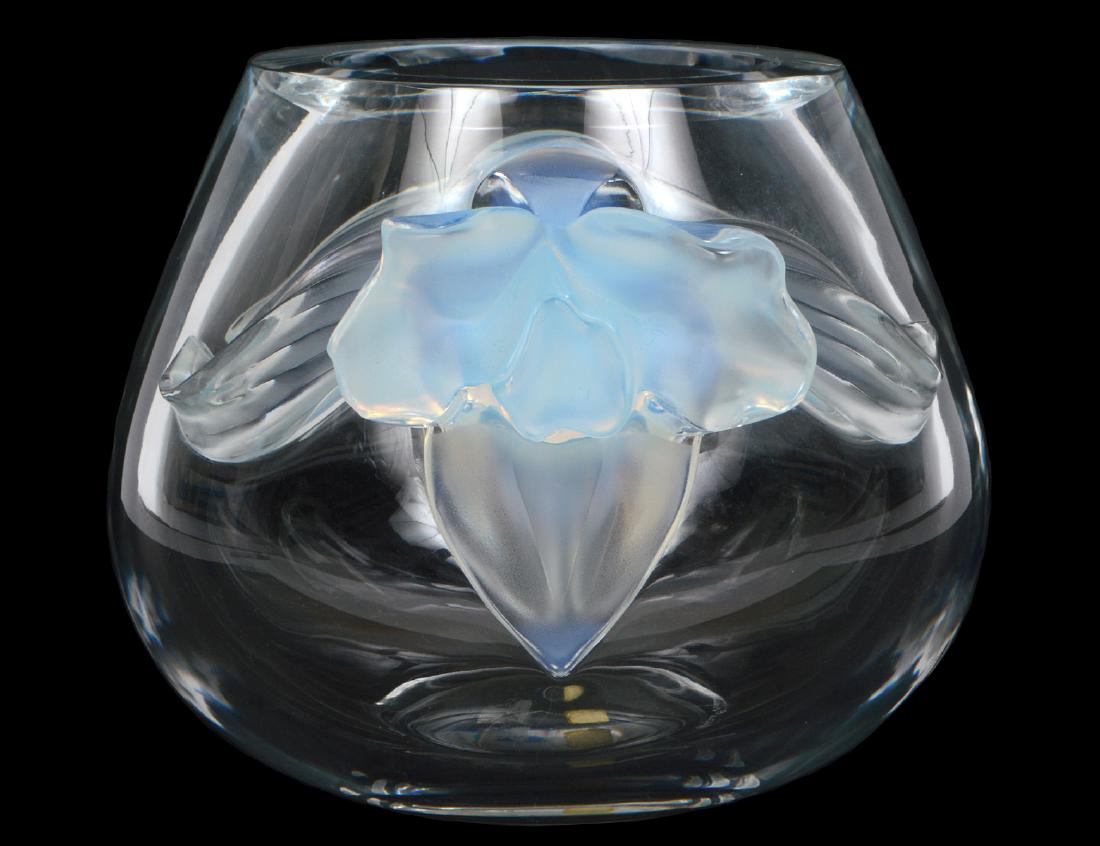 LALIQUE CRYSTAL ORCHIDEE VASE (1 of 4)