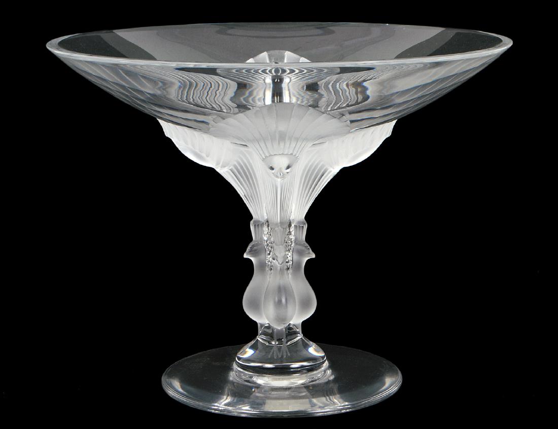 LALIQUE CRYSTAL VIRGINIA PEACOCK COMPOTE (1 of 3)
