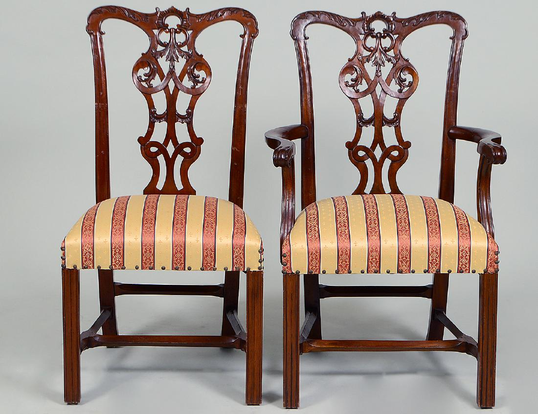 SET OF TEN GEORGE III STYLE DINING CHAIRS (1 of 5)