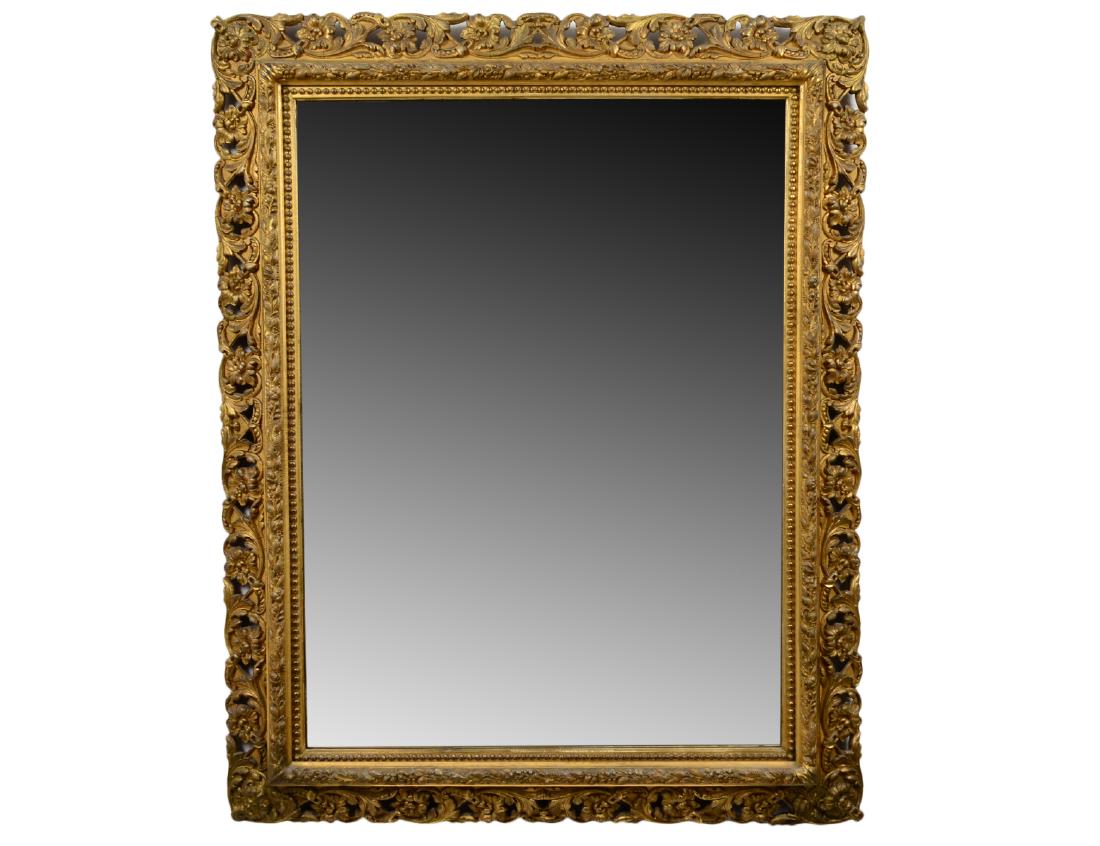 CONTINENTAL GILT WOOD AND COMPOSITION MIRROR (1 of 2)