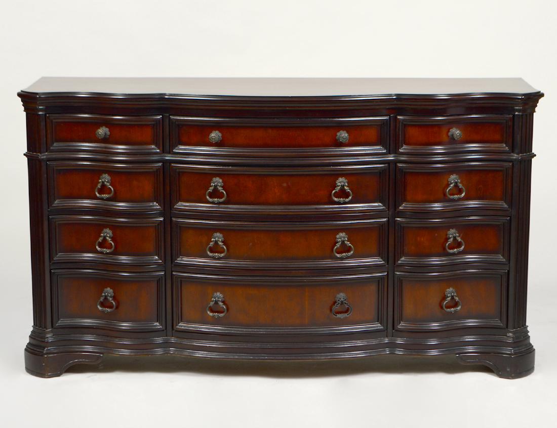 PORTUGUESE COLONIAL STYLE MAHOGANY CHEST OF DRAWERS (1 of 3)