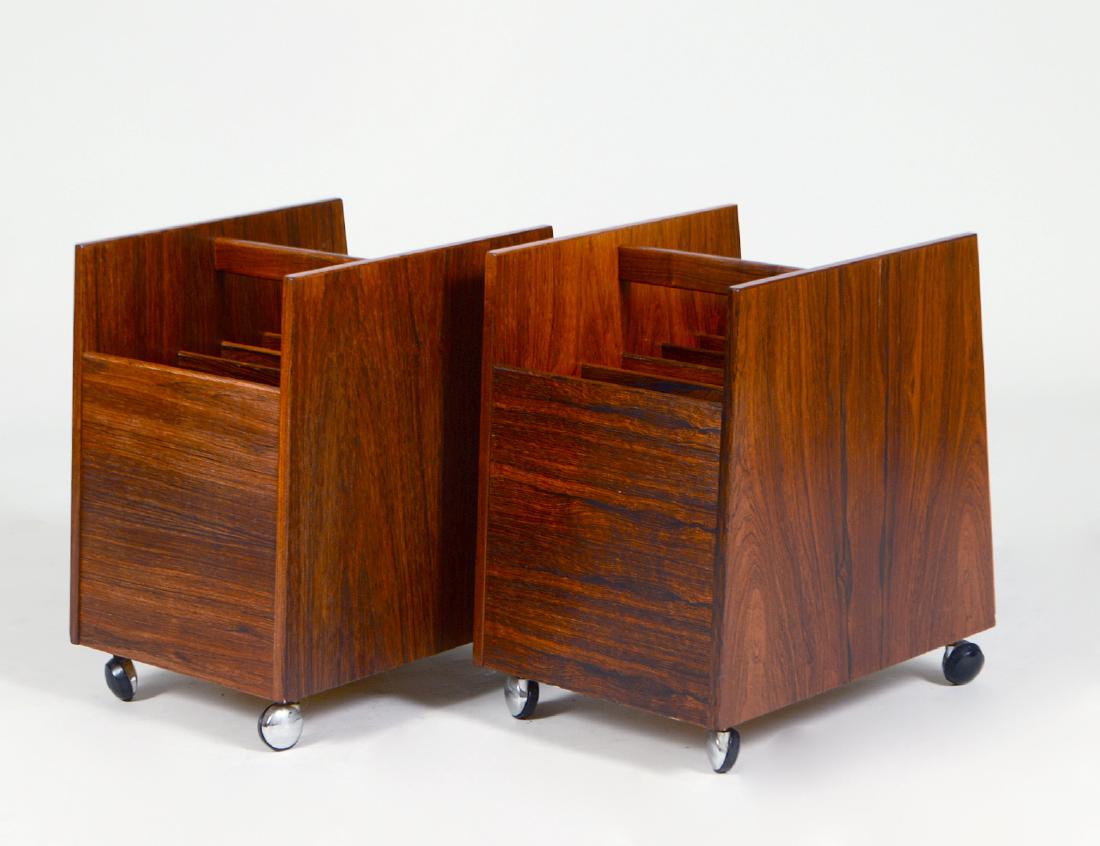 PAIR OF DANISH MODERN TEAK MAGAZINE STANDS (1 of 5)