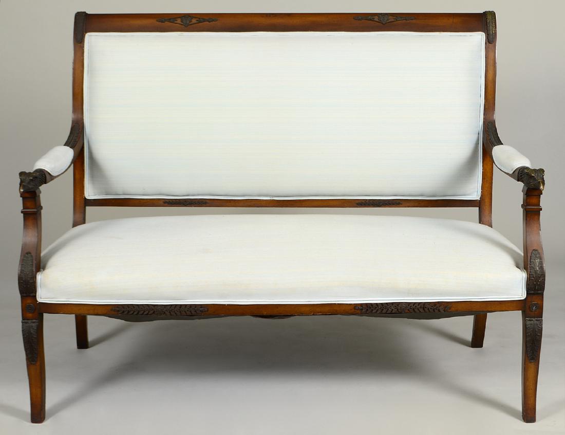 EMPIRE STYLE BRONZE MOUNTED MAHOGANY SETTEE (1 of 7)