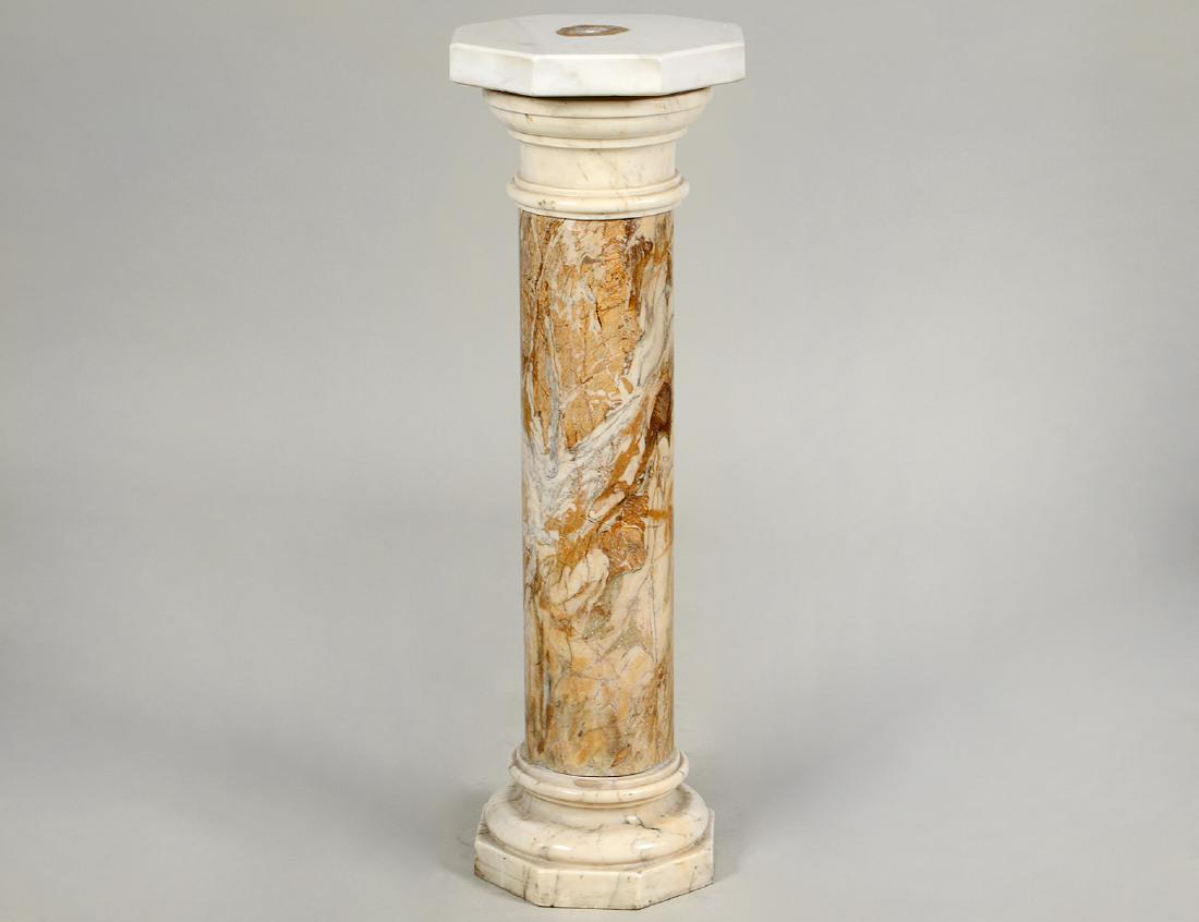 NEO-CLASSICAL STYLE JASPER AND MARBLE PEDESTAL (1 of 6)